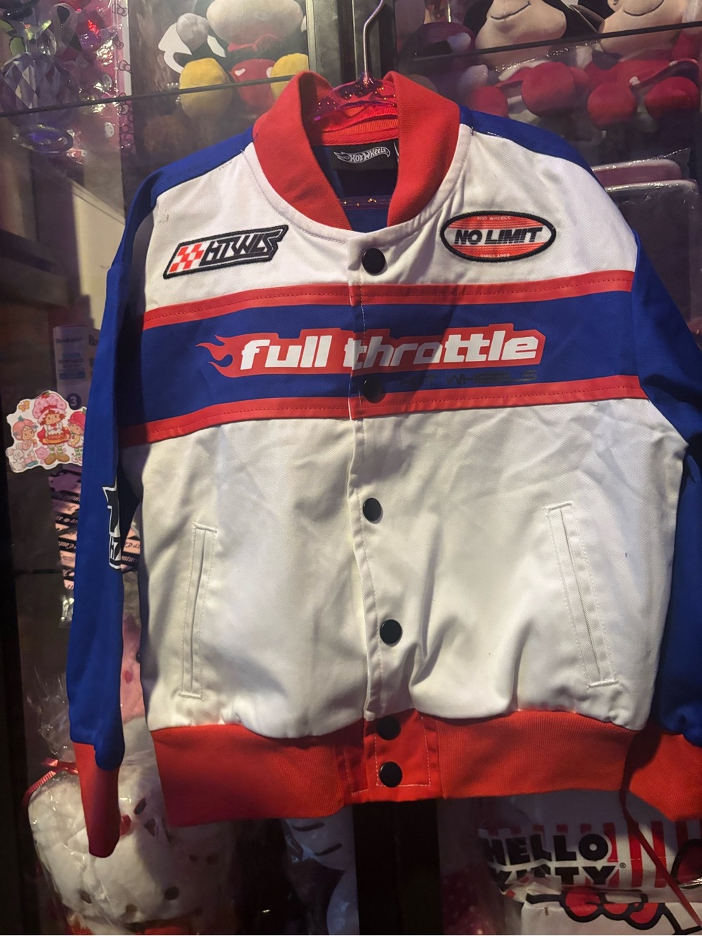 Full Throttle Racing Jacket in White, Blue & Red